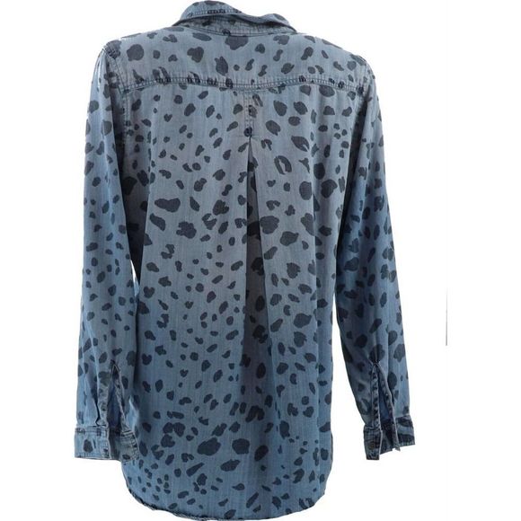 Side Stitch women Regular TENCERA button Front tunic Black dot shirt - Picture 4 of 6